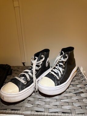 Women’s Size 8 - Converse Black and White High Top Sneakers